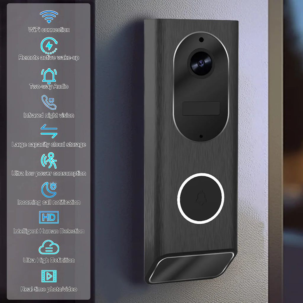 S7 1080P Wireless Video Doorbell Camera WiFi Smart Door Bell IP66 Smart Home Security Motion Detect Night Vision Intercom Bell