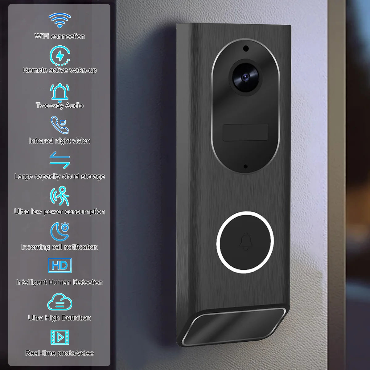 S7 1080P Wireless Video Doorbell Camera WiFi Smart Door Bell IP66 Smart Home Security Motion Detect Night Vision Intercom Bell