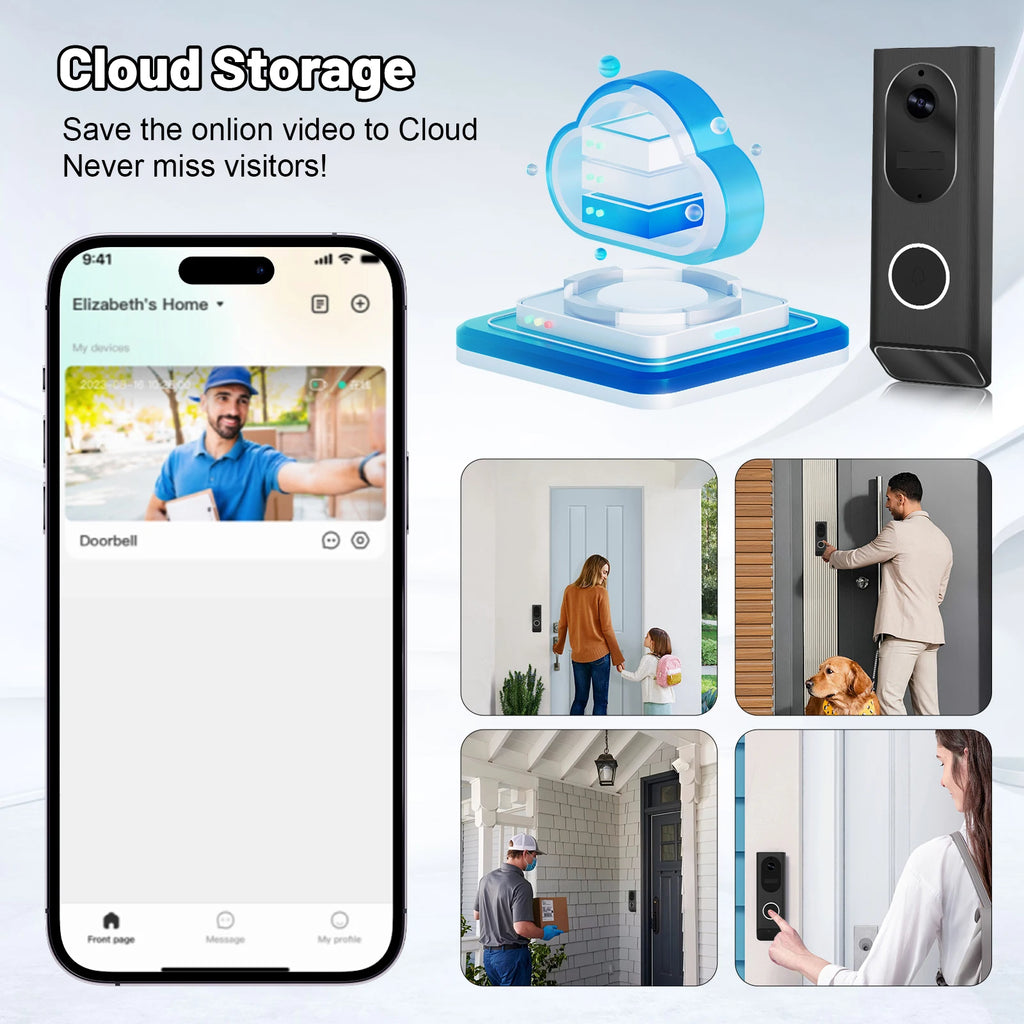 S7 1080P Wireless Video Doorbell Camera WiFi Smart Door Bell IP66 Smart Home Security Motion Detect Night Vision Intercom Bell