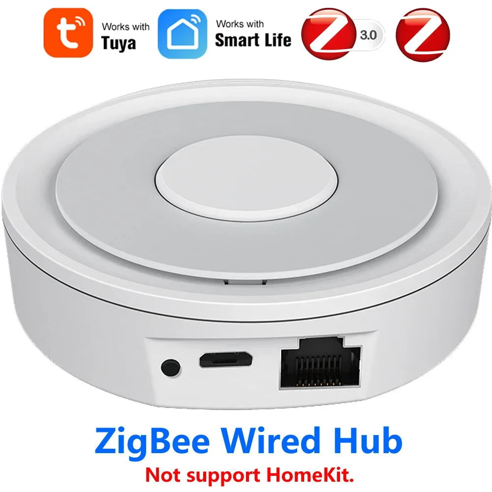 Tuya Smart Life ZigBee Smart Wireless/Wired Gateway Hub SmartHome Bridge Remote Linkage Devices WiFi Central Control Host IOS