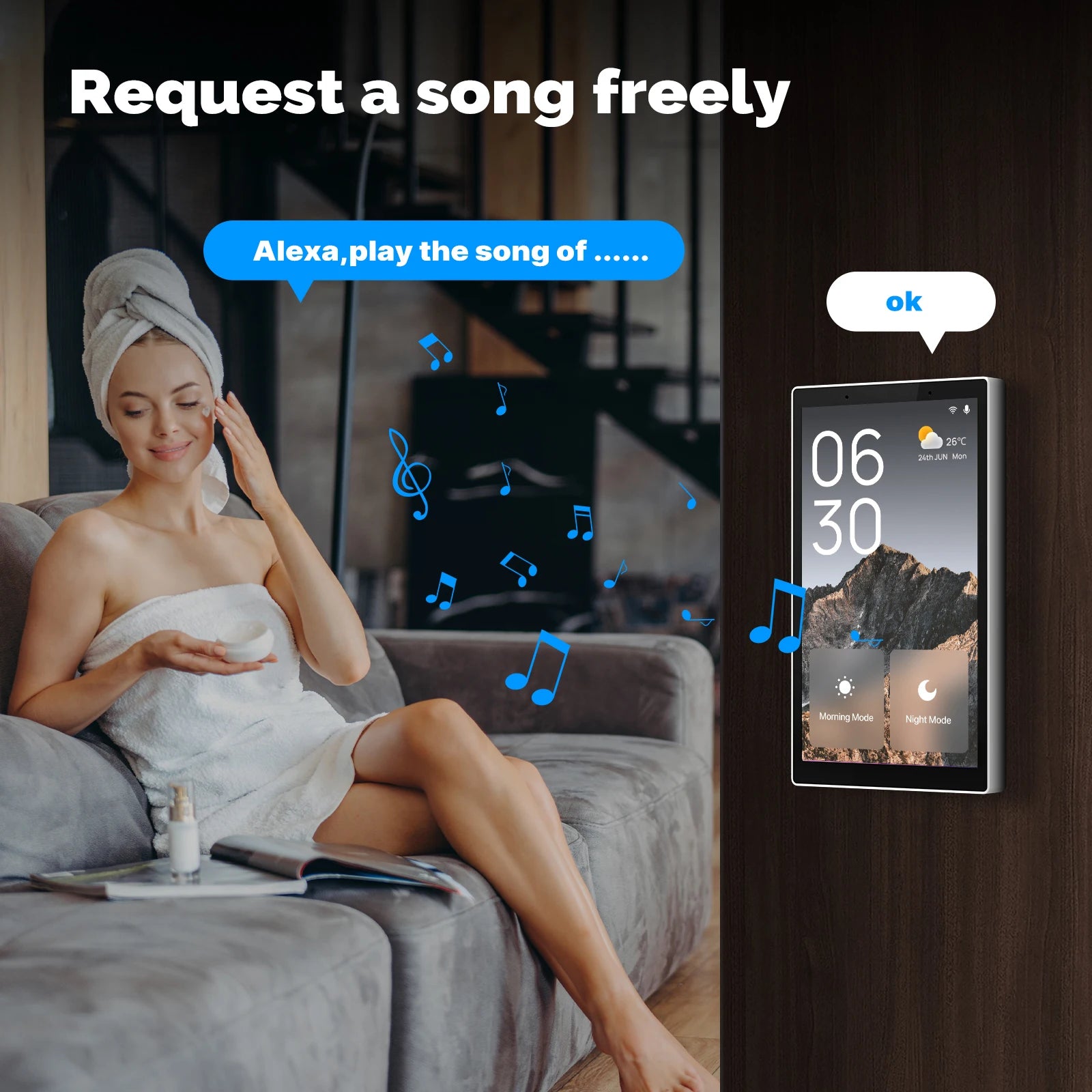 MOES Tuya Wifi Smart 5-inch Touch Screen US Center Control Panel Voice Control Alexa And ZigBee Gateway Built-in Scene Control