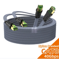 MIZIQIER 2-Pack 40Gbps Cat8 Ethernet Cable 2000Mhz Braided Falt Cable,RJ45 Connector for Router,Modem, PC, Gaming, PS5, Xbox