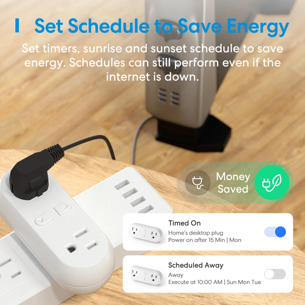 Meross HomeKit 2 In 1 WiFi Dual Smart Plug Outlet US Smart Socket Remote Voice Control Support Alexa Google Home SmartThings