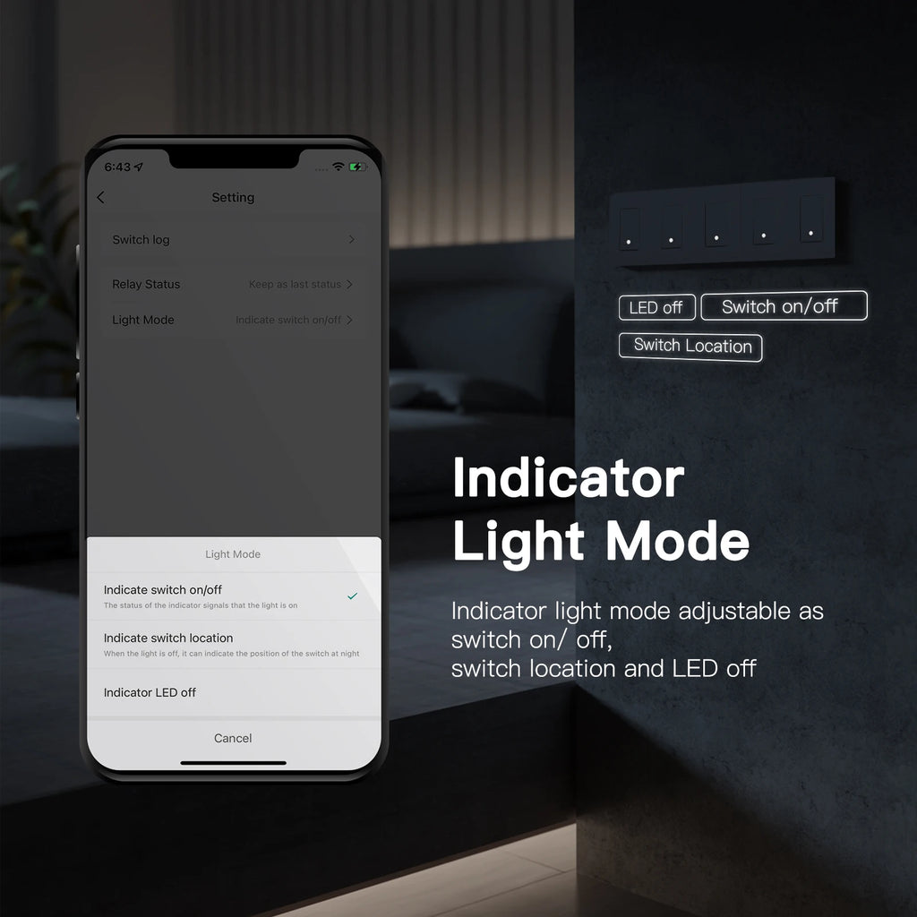 MOES Smart Light Switch No Neutral Wire Required, No Capacitor and No Hub Required,Wi-Fi Switch Work with Alexa and Google Home