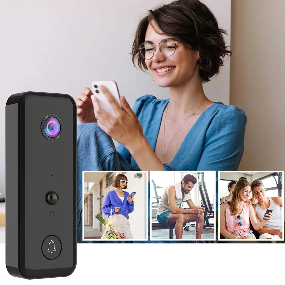 Video Doorbell Camera 2-Way Audio Doorbell with Camera PIR Motion Detection for Home Office