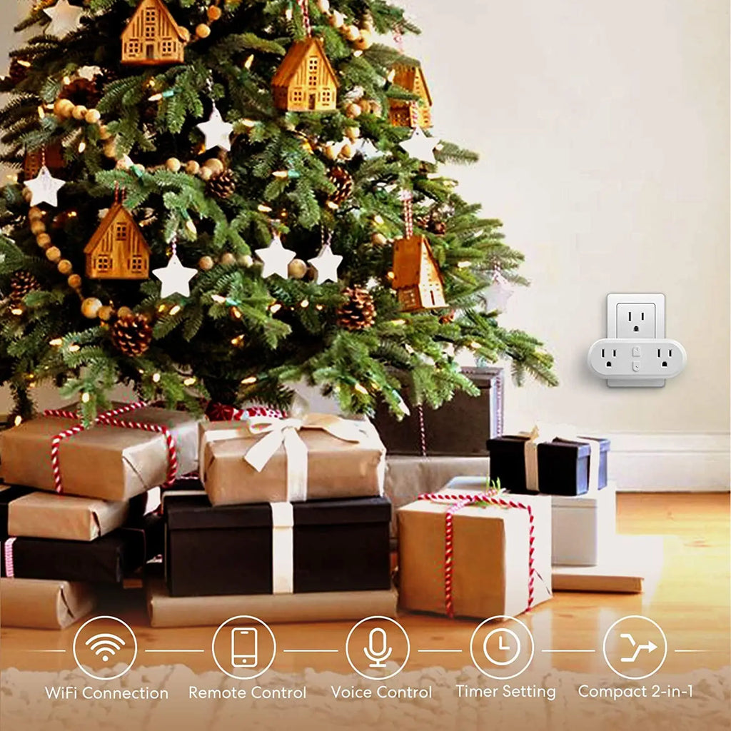Meross HomeKit 2 In 1 WiFi Dual Smart Plug Outlet US Smart Socket Remote Voice Control Support Alexa Google Home SmartThings