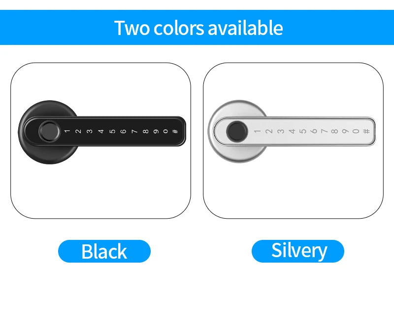 Smart Door Lock Handle With Fingerprint Key card Digital Door Lock Keypad Key Entry electronic lock Mobile APP Control