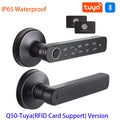 Smart Door Lock Handle With Fingerprint Key card Digital Door Lock Keypad Key Entry electronic lock Mobile APP Control