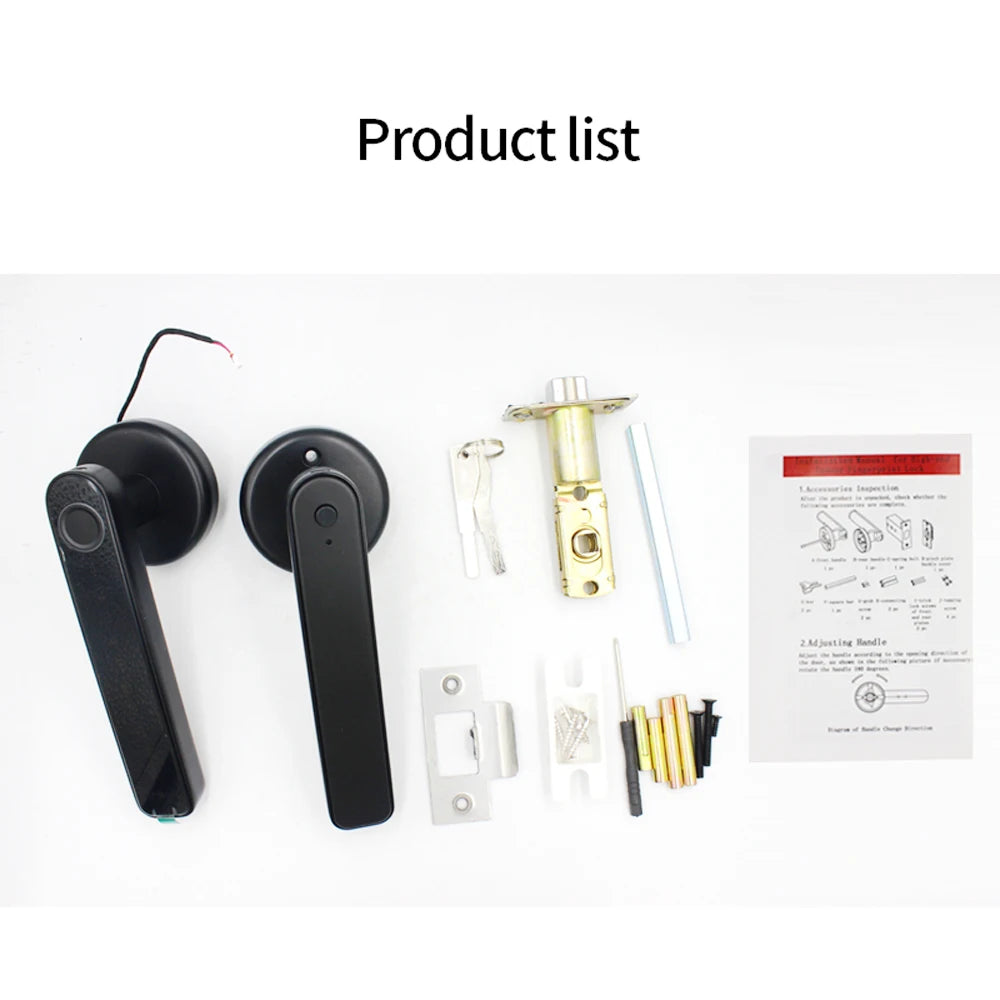 Smart Door Lock Handle With Fingerprint Key card Digital Door Lock Keypad Key Entry electronic lock Mobile APP Control